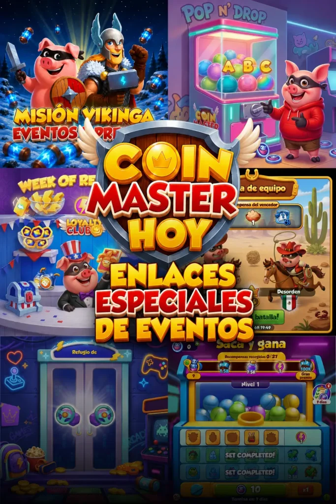 Coin Master enlaces especiales de eventos de hoy